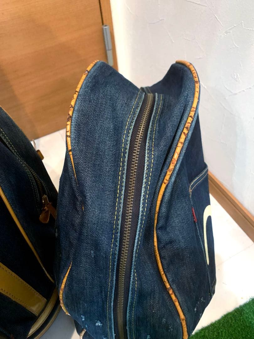 超希少 エビス エヴィス EVISU デニム 本革レザー キャディバッグ