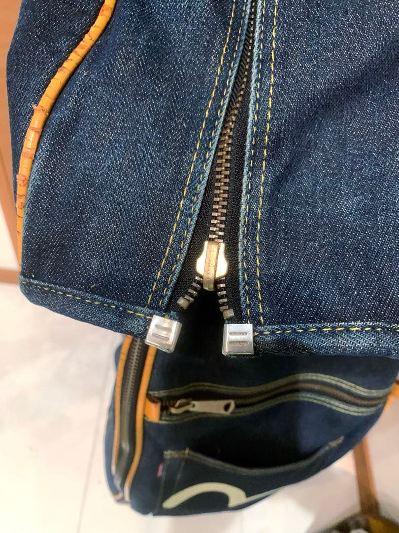 超希少 エビス エヴィス EVISU デニム 本革レザー キャディバッグ