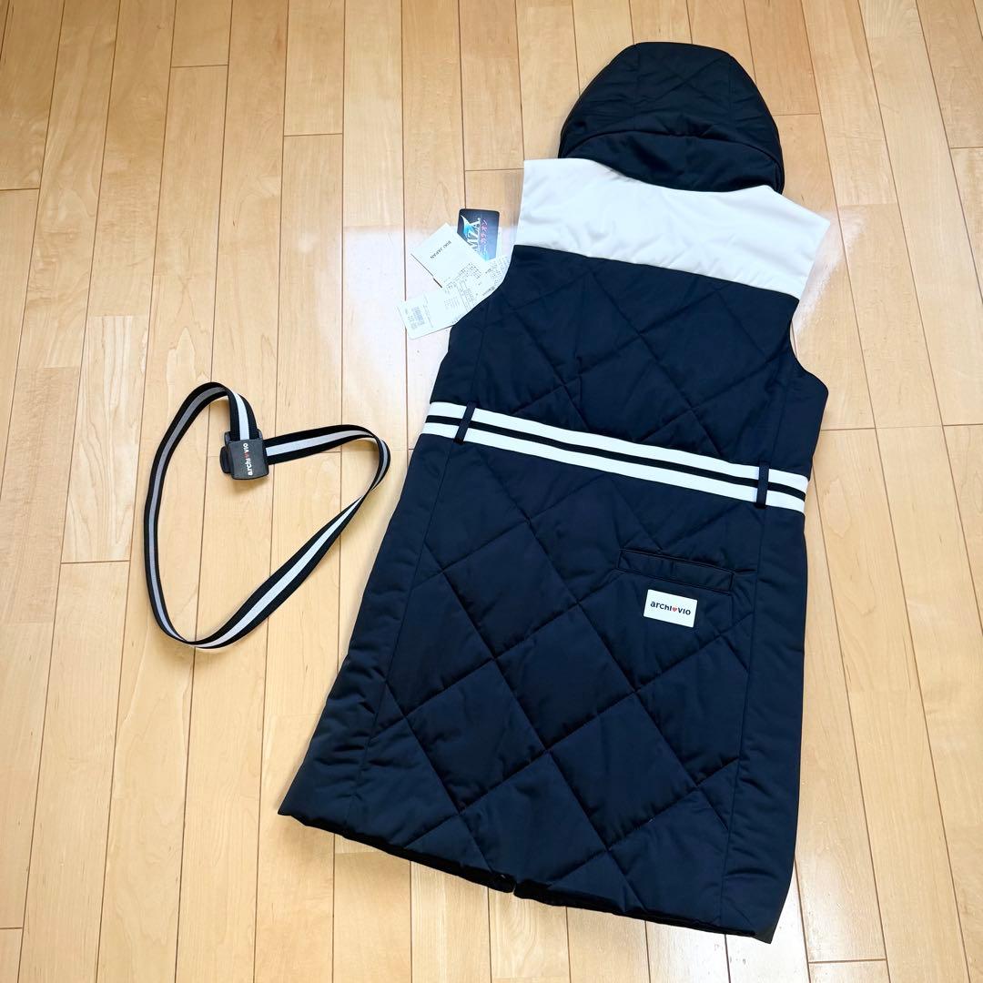 未使用 タグ付】 アルチビオ 中綿 ワンピース ベスト ジレ ブラック36