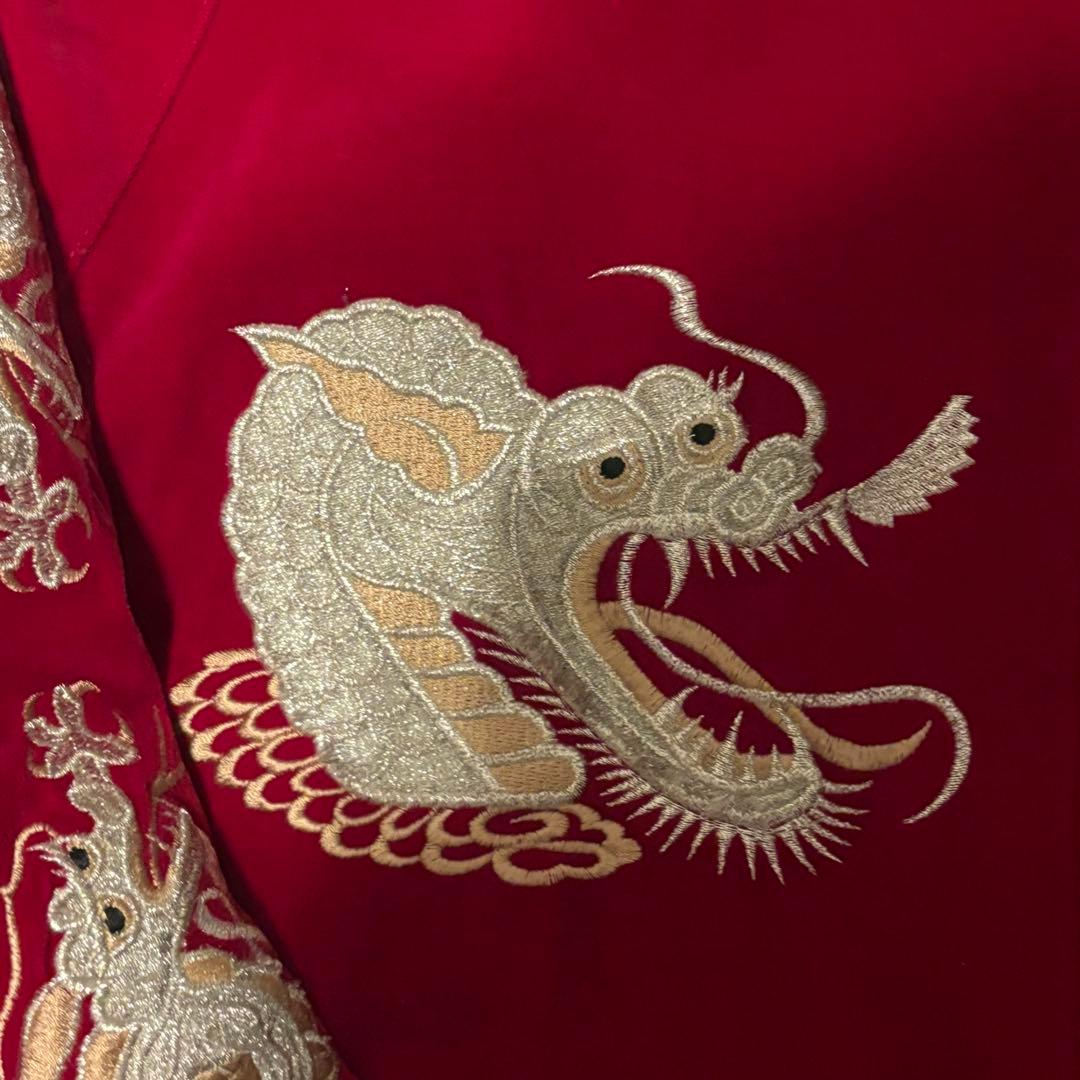 90s〜 ベロア 別珍 龍 刺繍 スカジャン LONDON F.B. - メルカリ