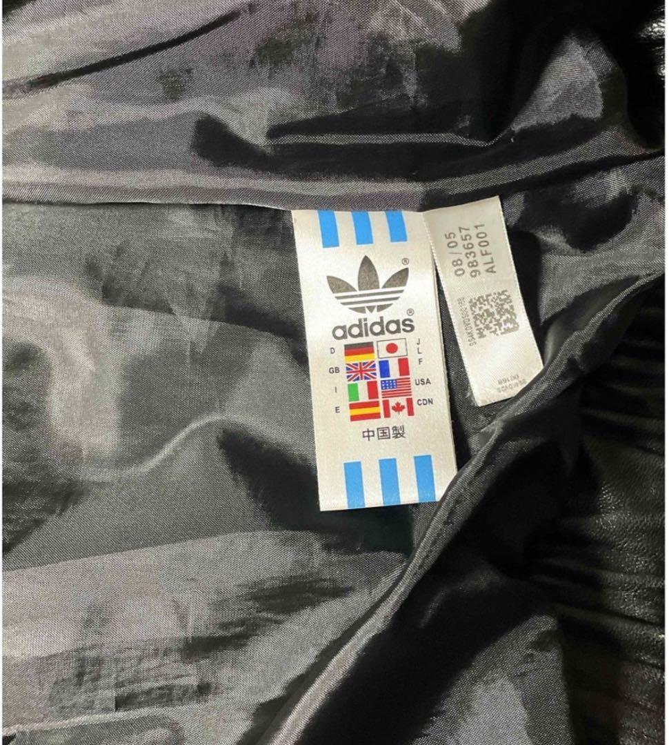 アディダス ラム レザー 本革 ジャケット ブルゾン コート ジャージ