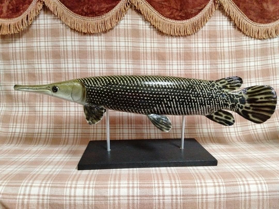 ハンドメイド　自作61cmアリゲーターガー　フィギュア　レプリカ　模型　古代魚