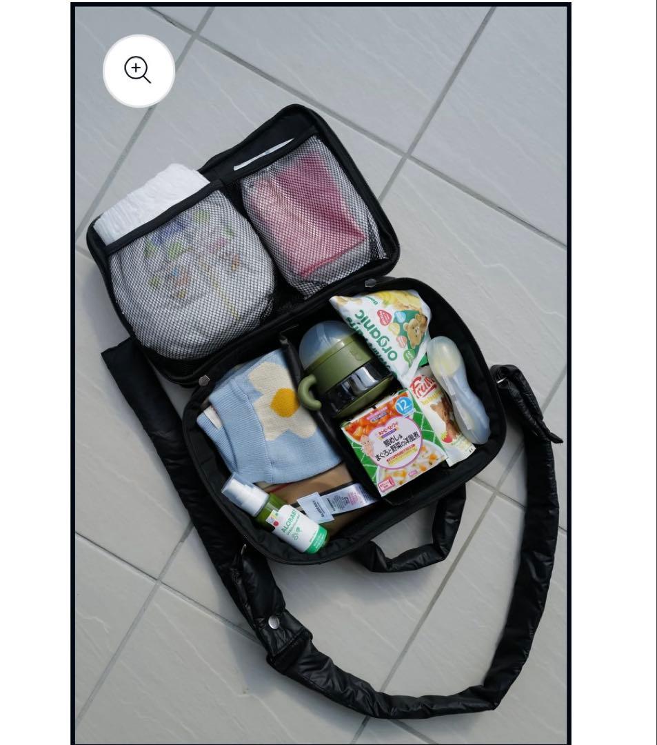 バッグ Calin quilted mothers pouch bag -BLK-