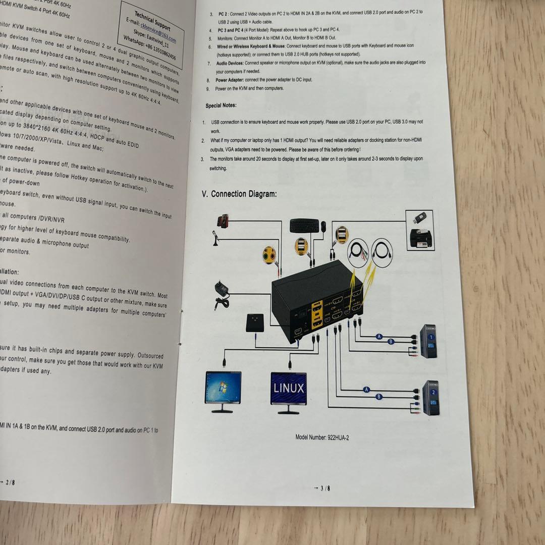 美品❣️CKLau HDMI KVM 切替器4K@60Hz USB KVM