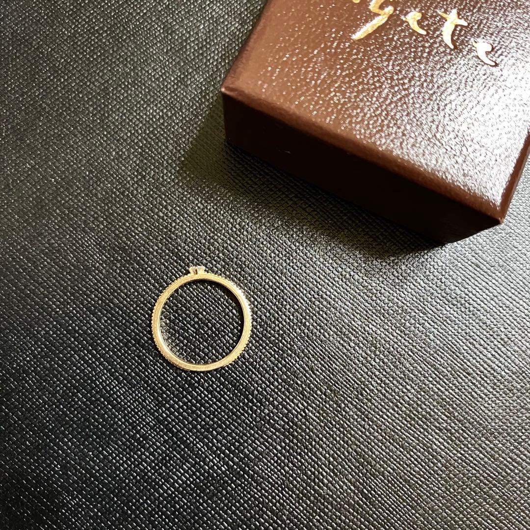 agete アガット K10 0.03ct ダイヤモンド リング 5号 ピンキー