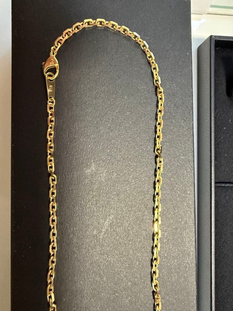 カット小豆ネックレス 11.5g k18 保証書付50cm 幅2.4mm