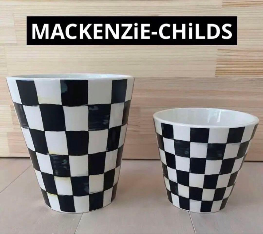 Mackenzie マッケンジーチャイルズ コートリーチェックゴミ箱 鉢入れ2