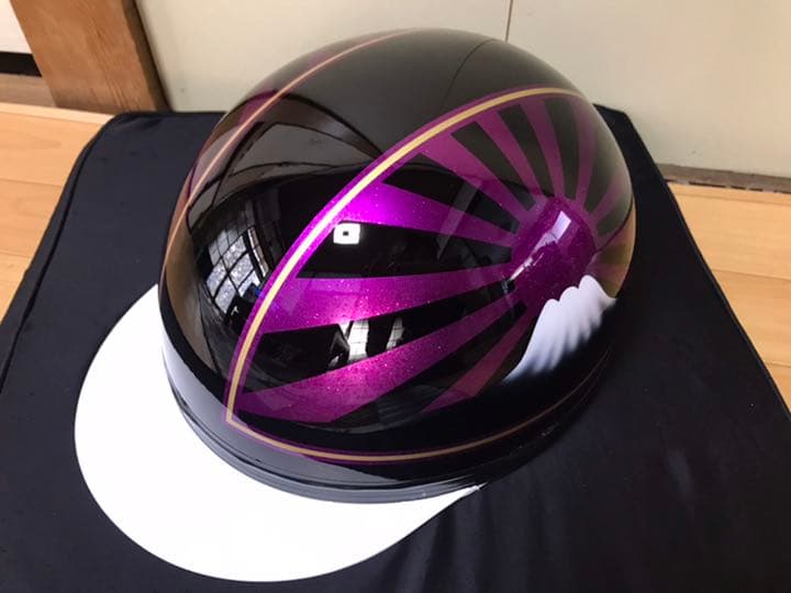 紫黒金 富士日章 コルク半 ヘルメット 暴走族 旧車會 BEET アルフィン