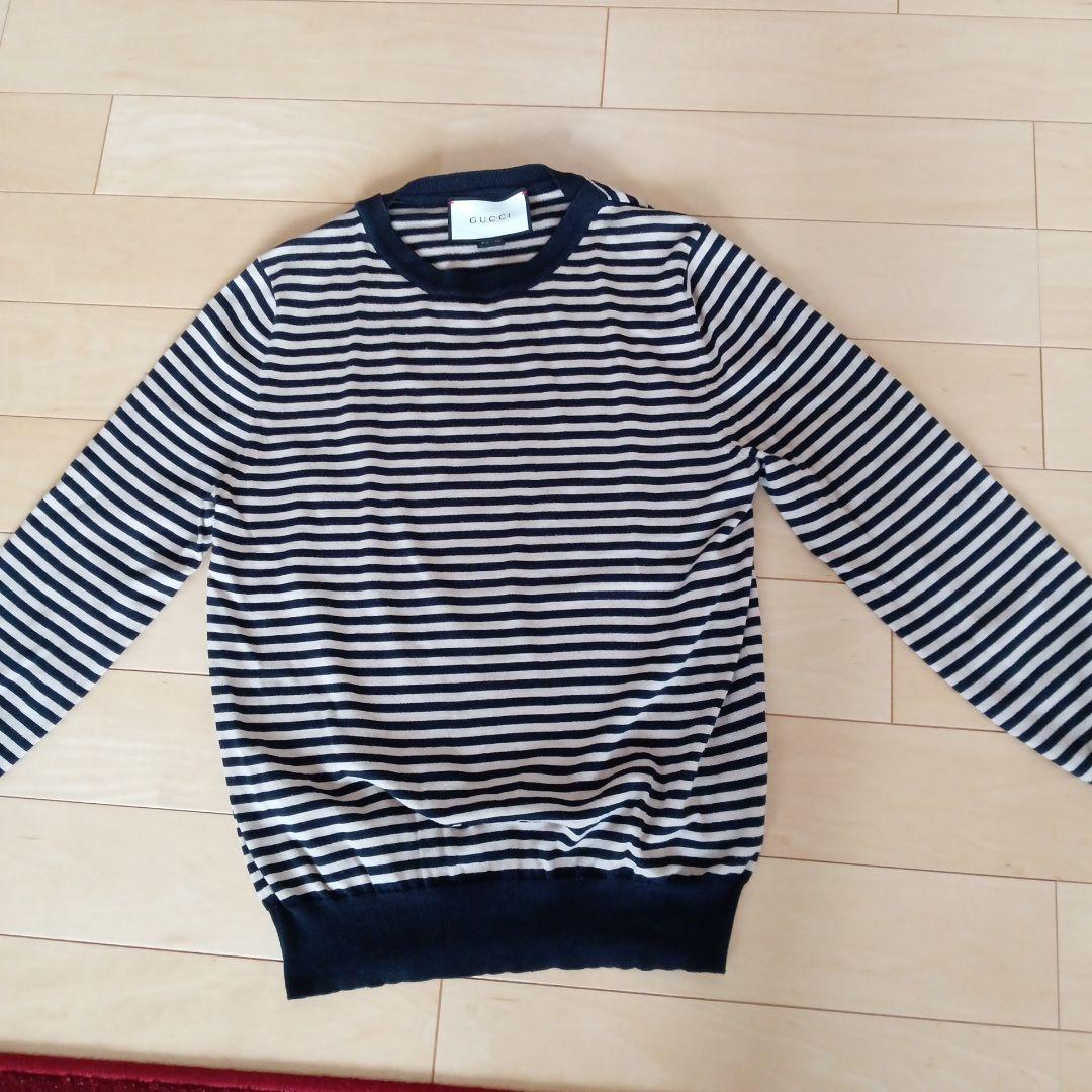 GUCCI ネイビーとベージュのストライプニット 楽天市場】GUCCI グッチ Vネックニット 626643 キャメル系×ネイビー L