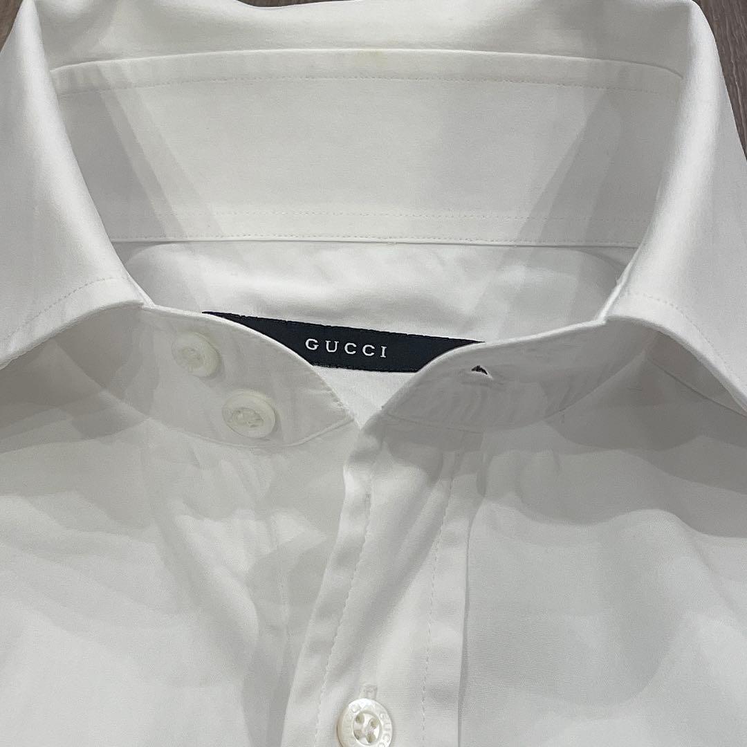 GUCCI グッチ ドレスシャツ ダブルカフス 白 39 - メルカリ