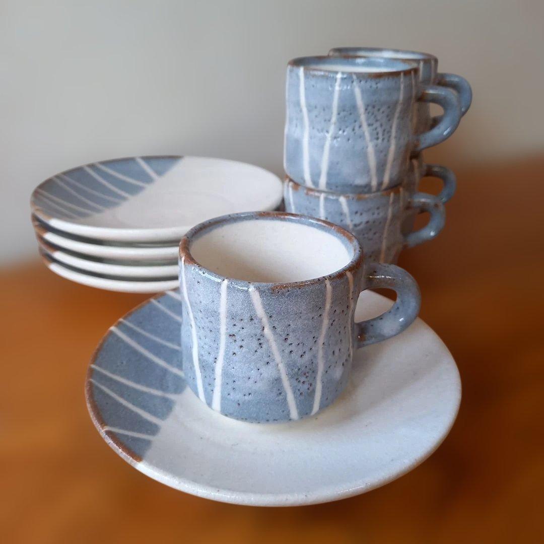美濃焼き 鼠志野コーヒーカップ5客セット - メルカリ