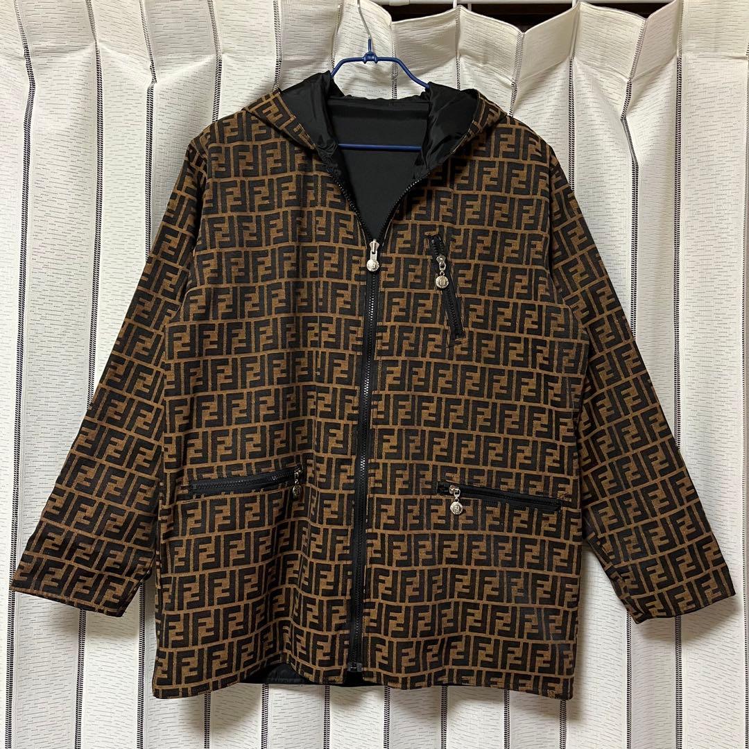 FENDI♡フェンディ ズッカ柄 コート ブルゾン リバーシブル フード付き