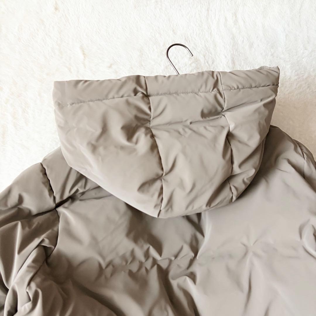5518 美品✨ ザラ ZARA ダウンコート グレージュ XXL フード付き