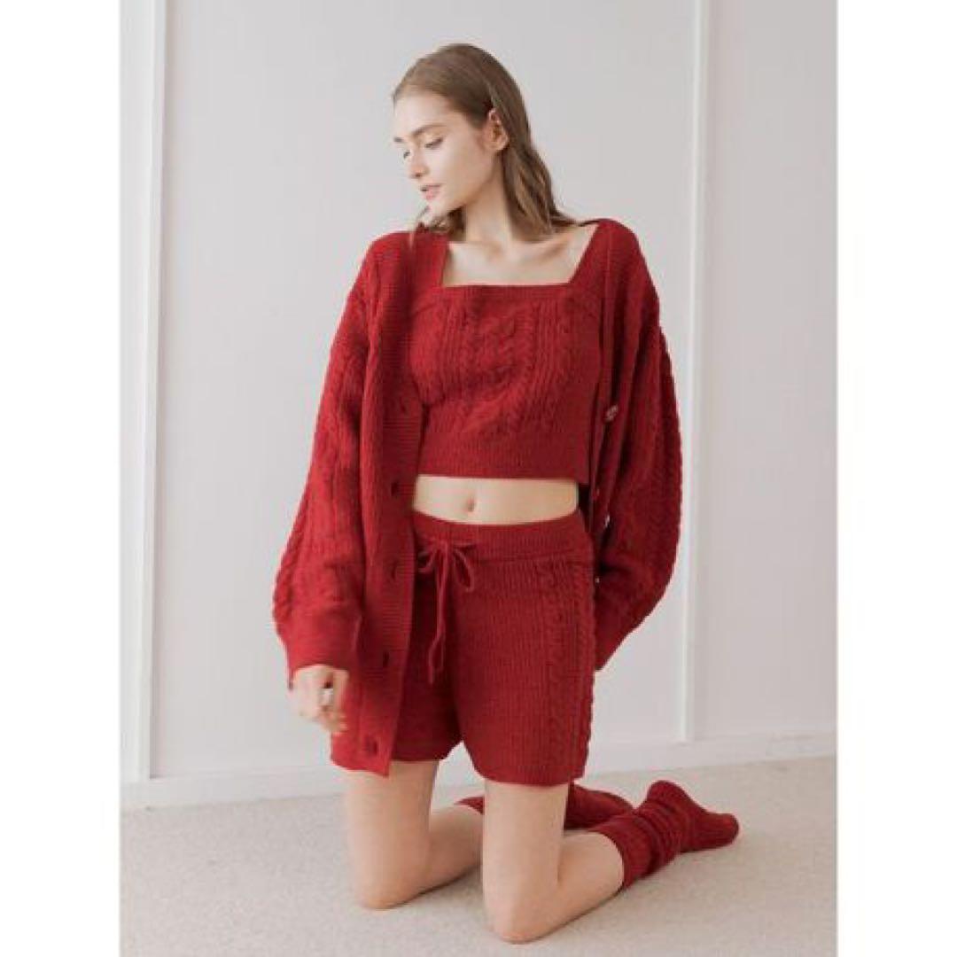 gelato pique ジェラートピケ アランカーディガン レッド フリー