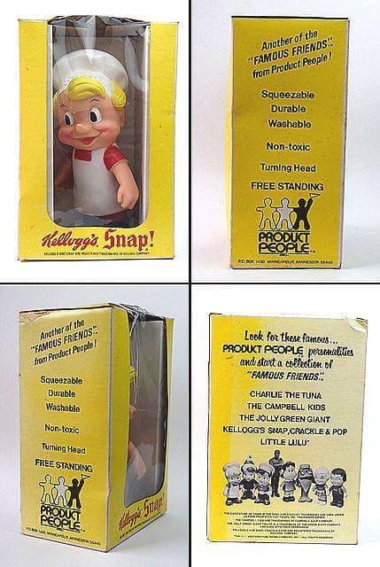 レア 手下げ 箱付！1970’s ケロッグ スナップ ソフビ ビンテージ TOY