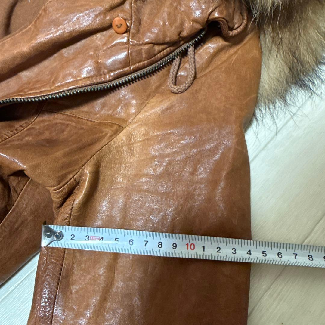 goa〉キャメルブラウン レザー ライダースジャケット - メルカリ