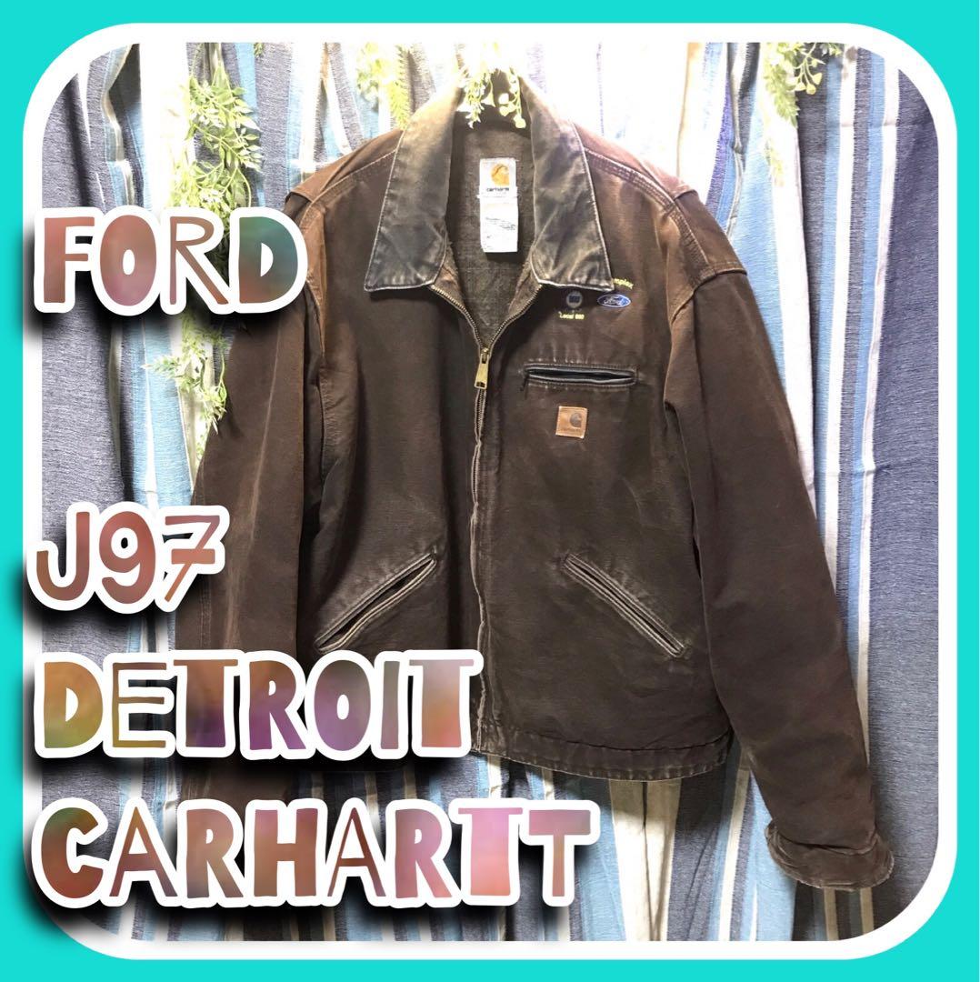 vintage カーハート ダック デトロイト ジャケット 企業 フォード 茶