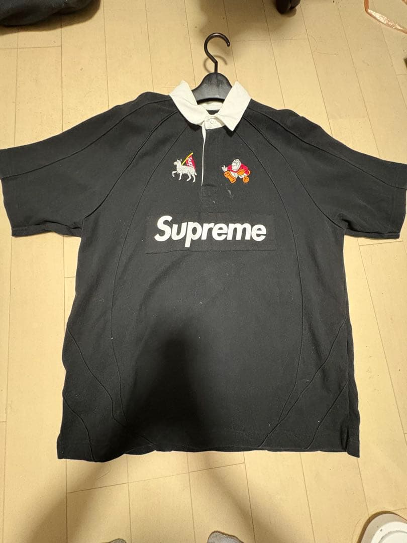 Supreme S/S Rugby Black M ラガーシャツ - メルカリ