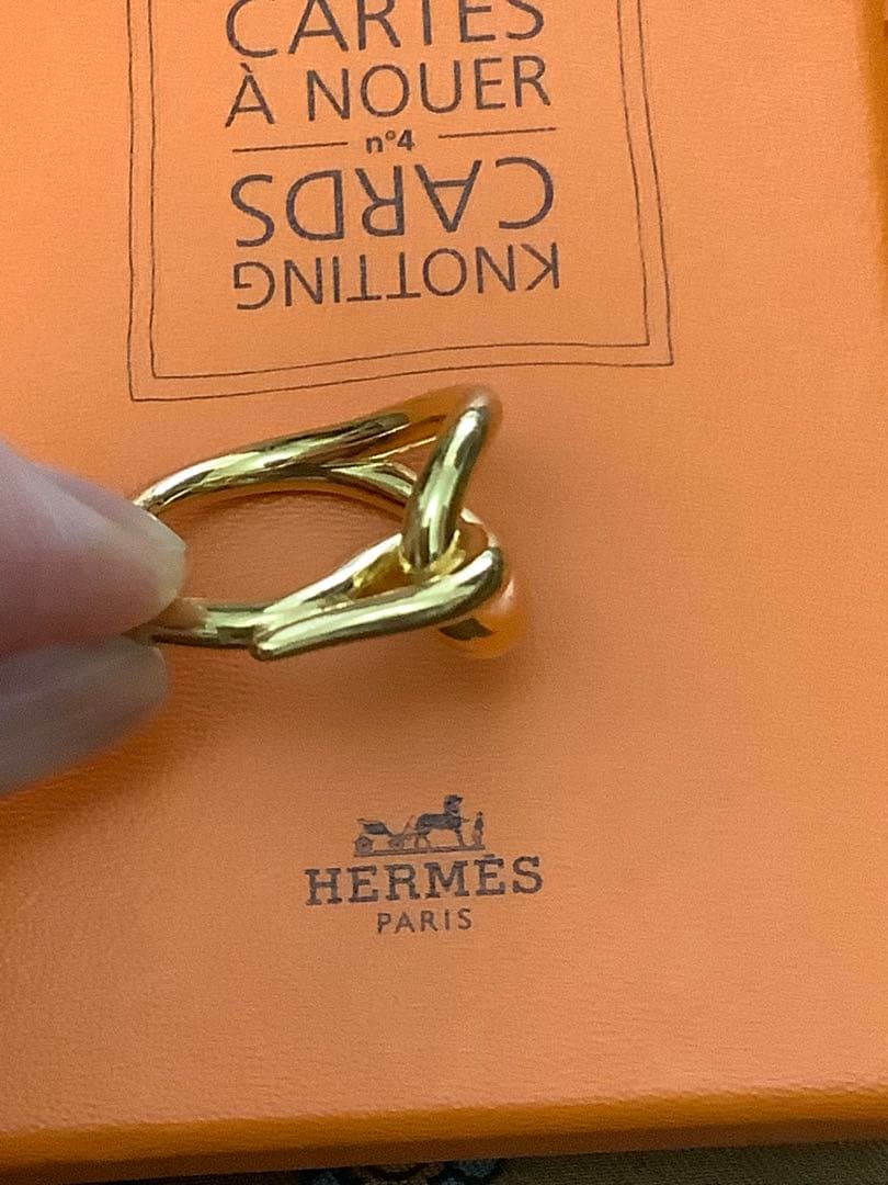 【美品】HERMES エルメス スカーフリング 《ジャンボ》ゴールド
