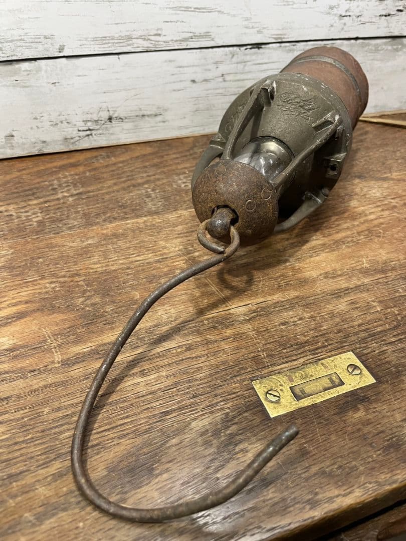 フランスアンティーク 古い炭鉱のランタン 吊り下げ ランプ 照明器具