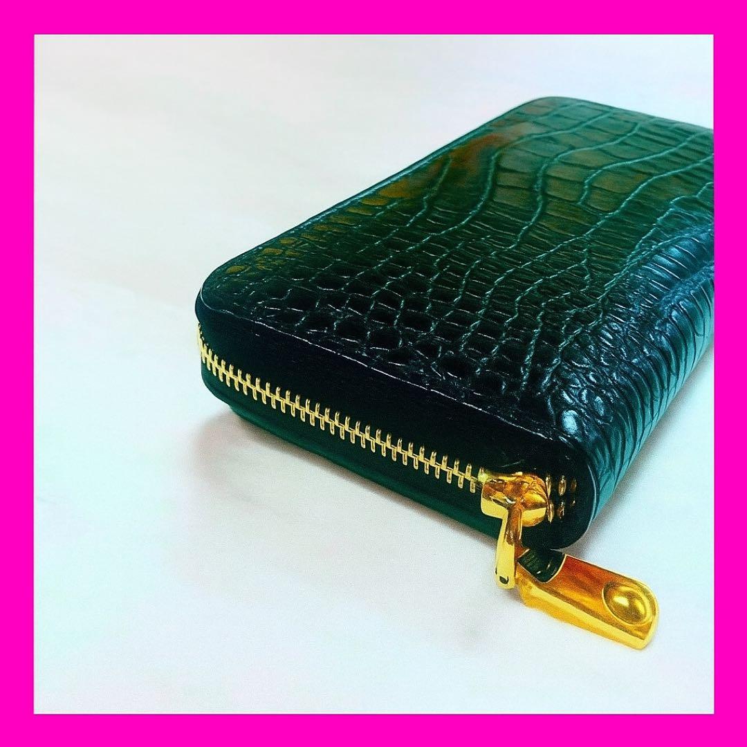 【新品未使用】金運UP⭐︎高級感クロコダイル型押し黒長財布｜大容量＆スリム設計 黒 金運 開運 一粒万倍日 財布 風水財布2026 大きめ 長財布 レディース