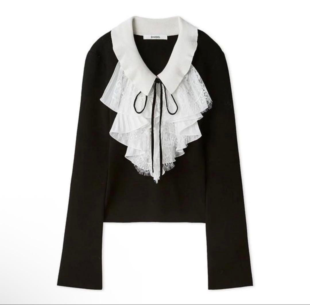 SNIDEL Sustainableレイヤードラッフルニットプルオーバー - メルカリ