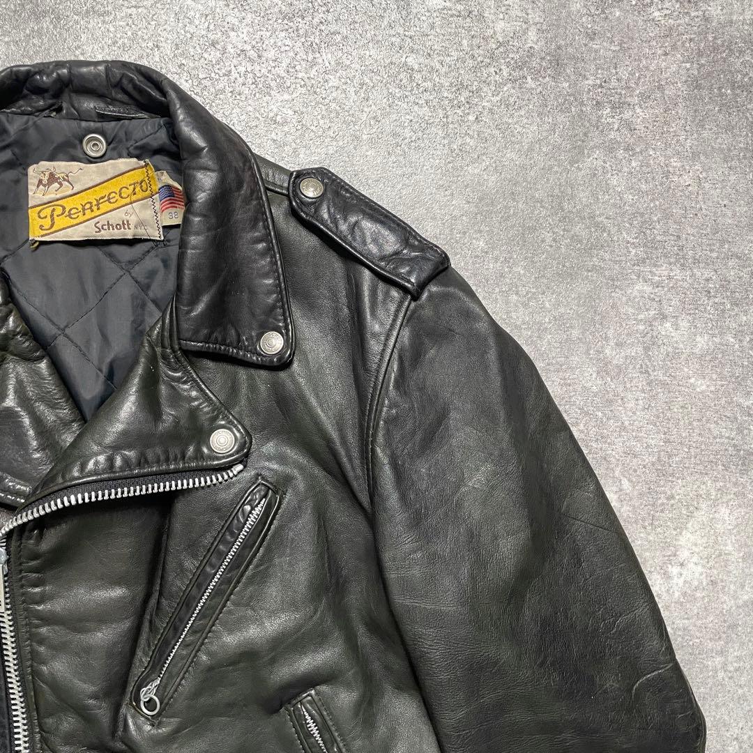 70s Schott 牛タグ後期 perfect ダブルジャケット 38】 - メルカリ