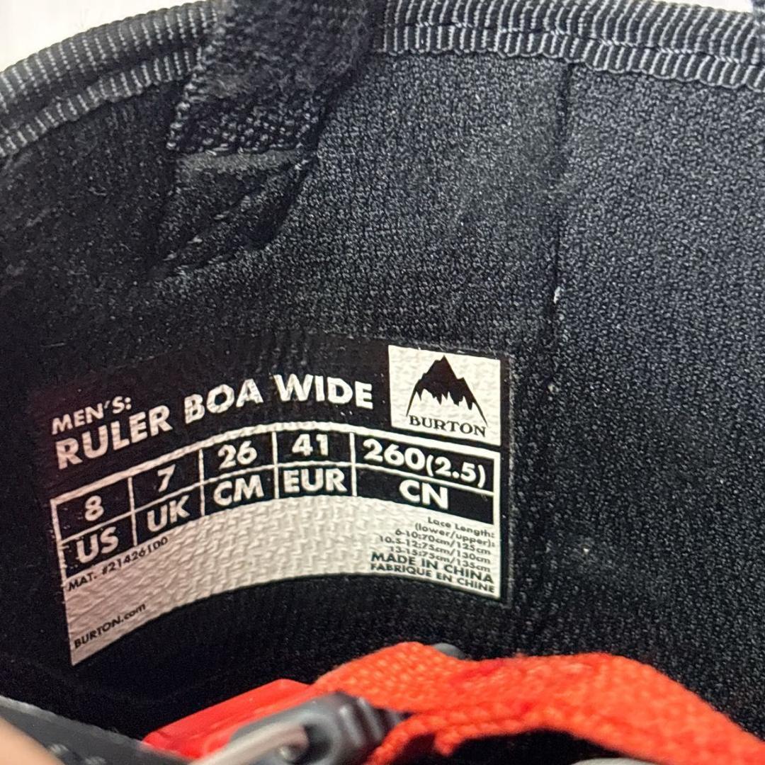 【美品】バートン　メンズ　RULER BOA WIDE 26.0cm