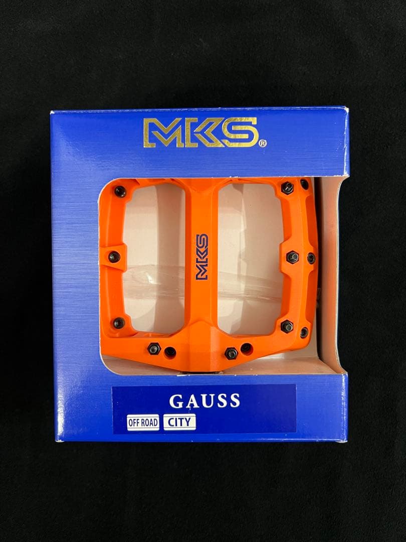 絶版品)ミカシマMKS 三ヶ島フラットペダル GAUSS ガウス オレンジ