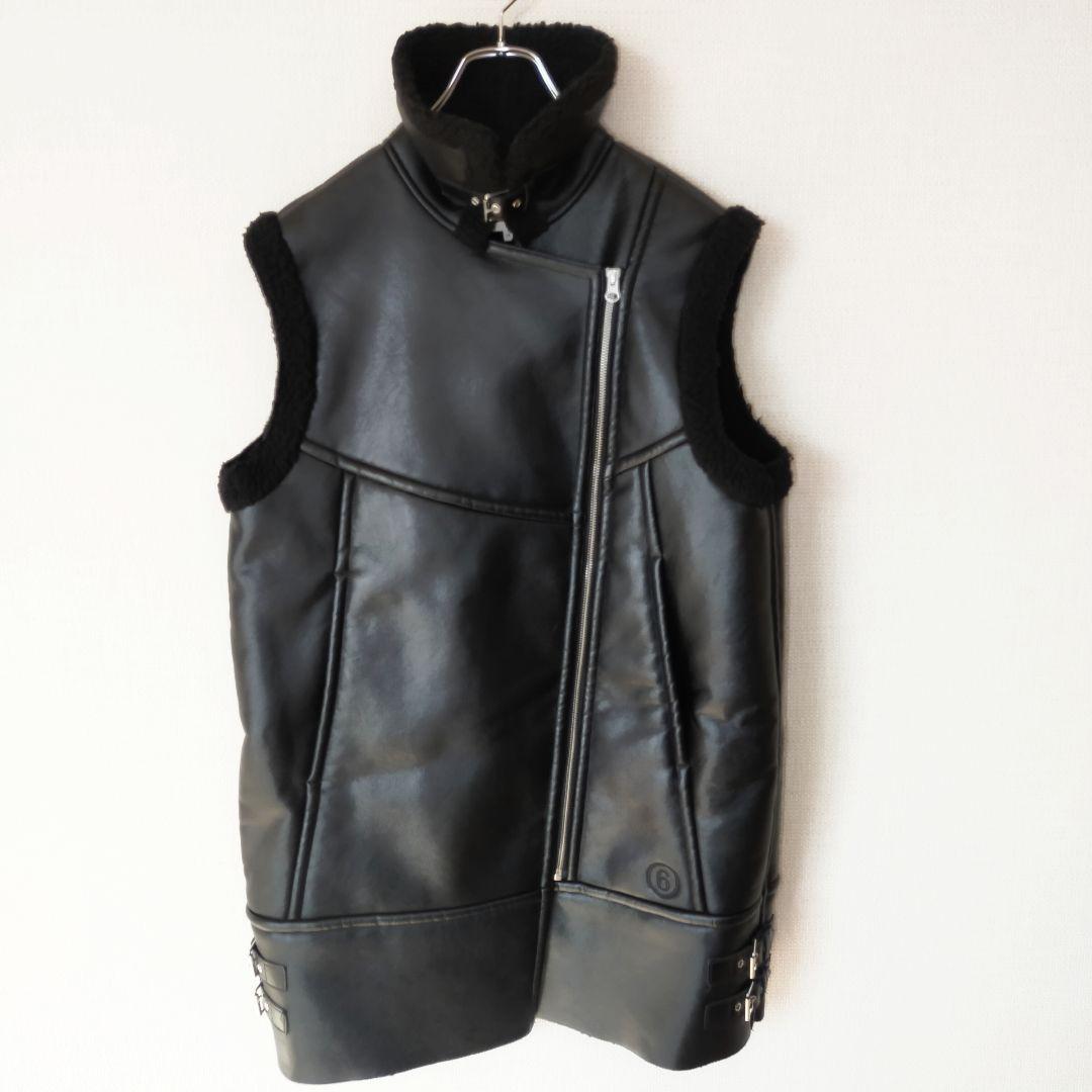 MM6】Margiela マルジェラ ムートン ライダースジャケット 黒 L - メルカリ