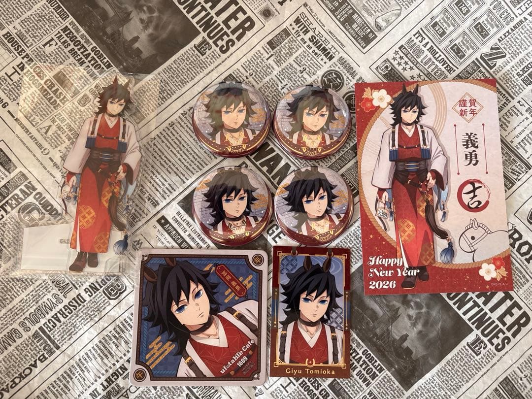 鬼滅の刃 午年 冨岡義勇 アクリルスタンド 缶バッジ ポストカード コースター 鬼滅の刃 干支2026 午年 冨岡義勇 アクリルスタンド コースター ポスカ