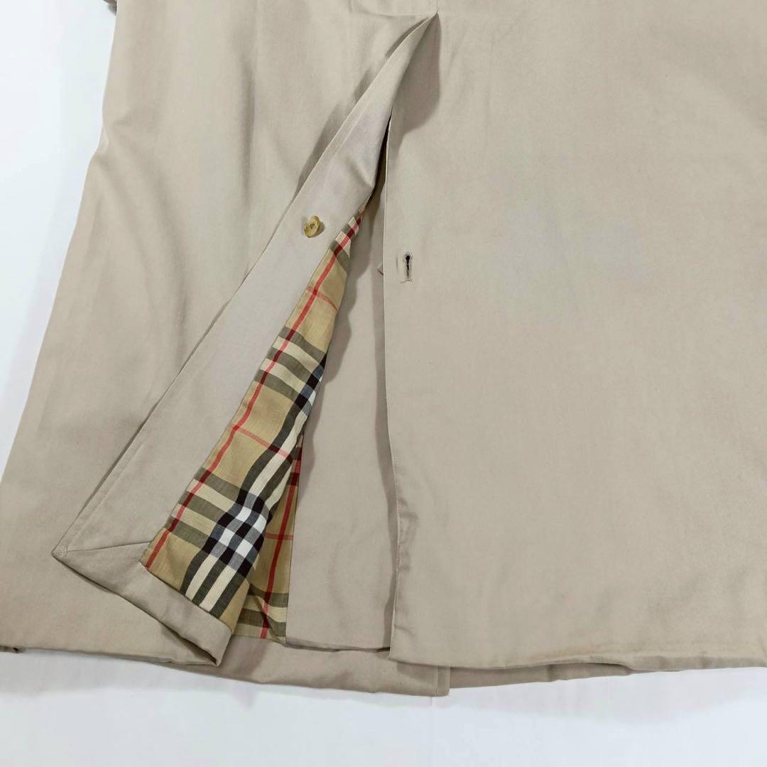 イギリス製】 BURBERRY ステンカラーコート 比翼仕立て ノバチェック