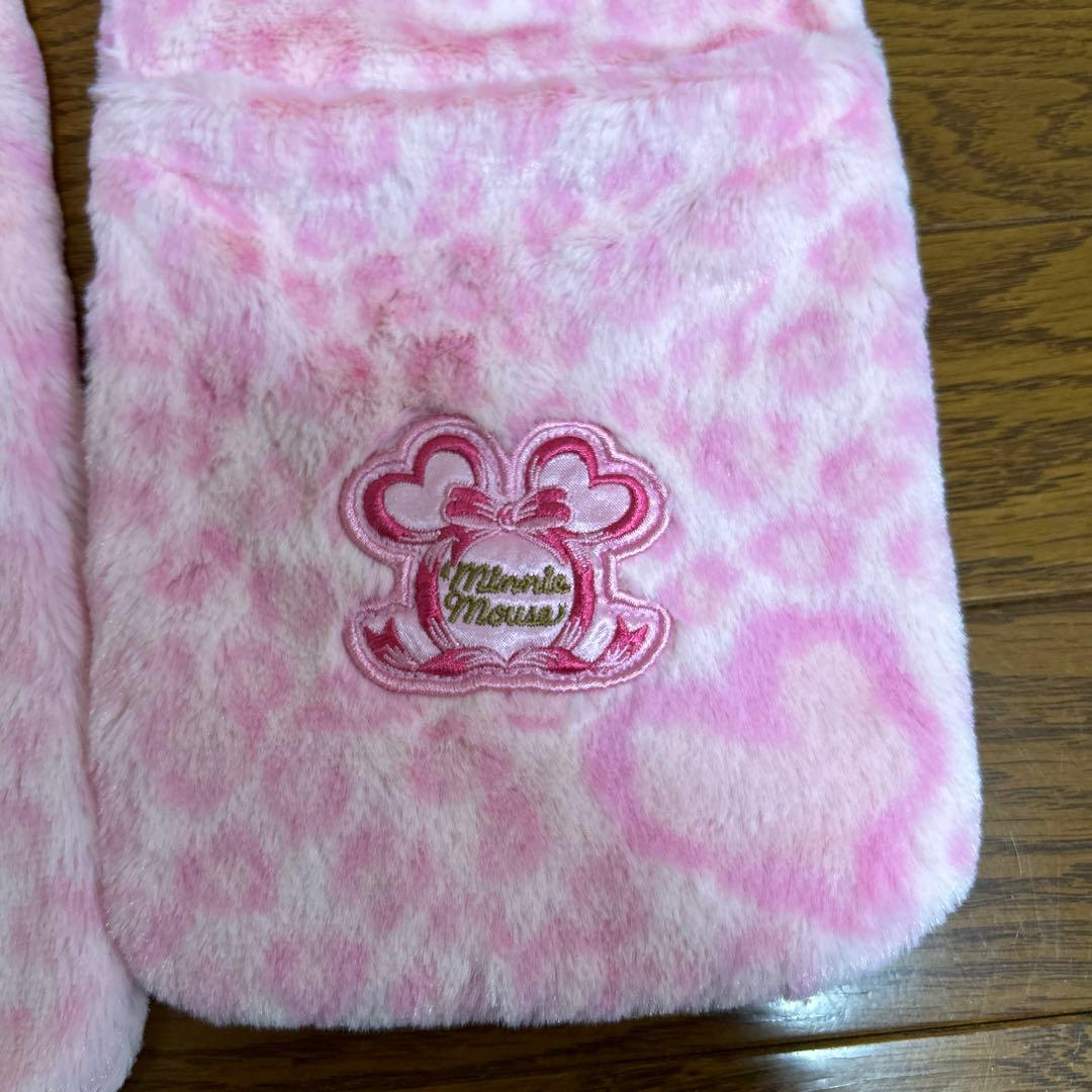 ディズニー限定 ミニー ピンク ヒョウ柄 ファンキャップマフラー