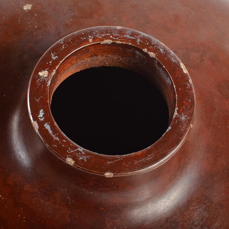 高岡銅器 勘渓工房 朱銅 平丸形花瓶 花入 共箱 M R6074C - メルカリ