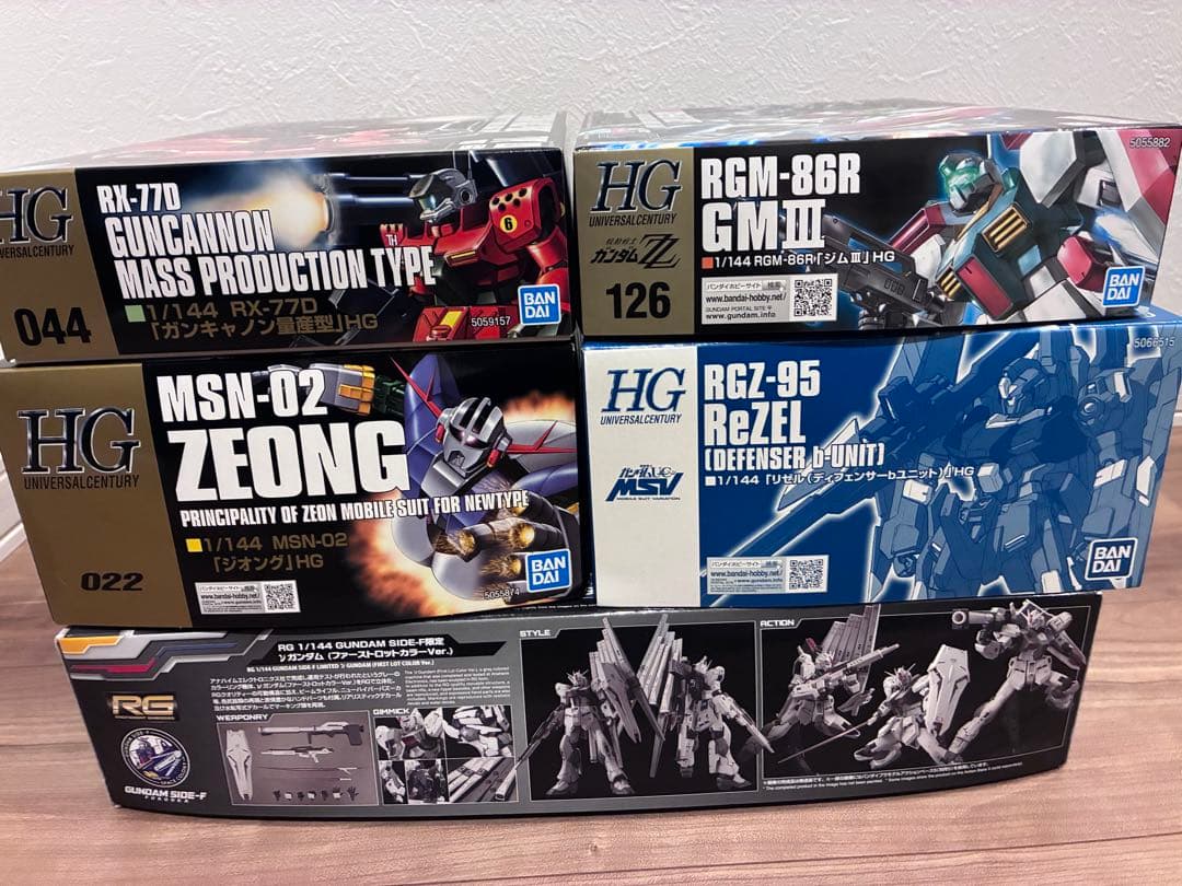 RGνガンダムファーストロット hgリゼル ジオング　量産型ガンキャノン　ジムⅢ