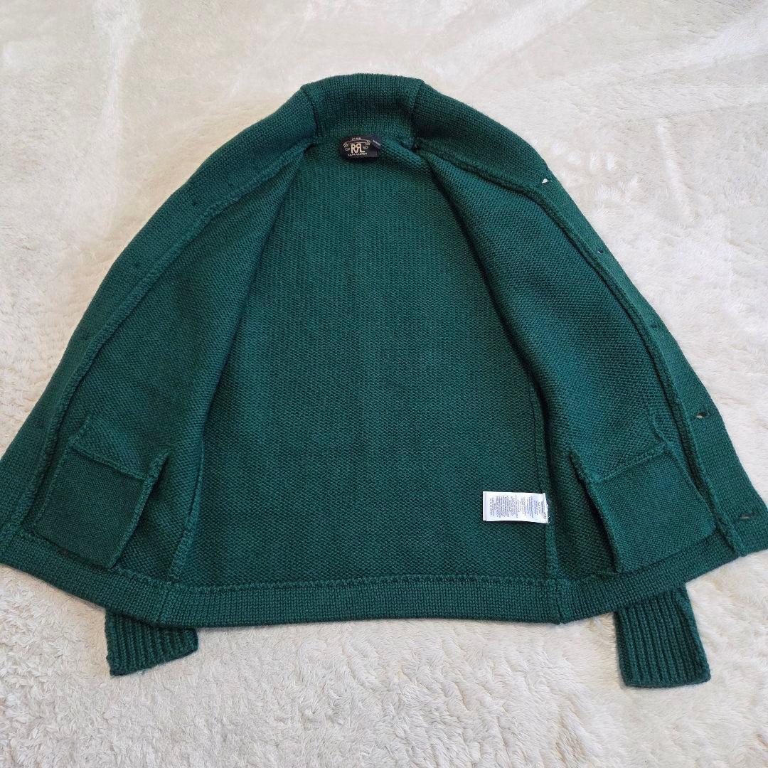 極美品 RRL ショールカーディガン グリーン ラムウール ウール XS