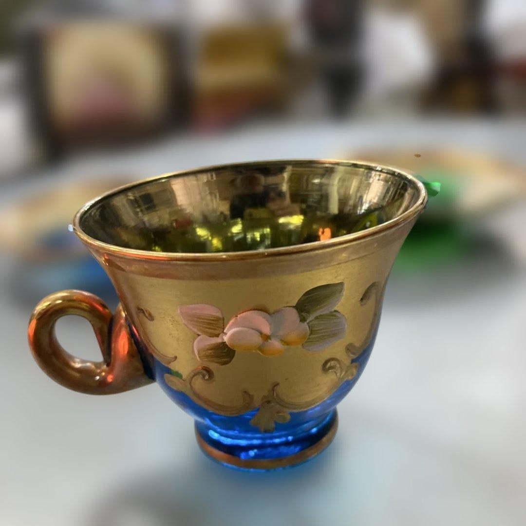 希少】ベネチアングラス トレ・フオーキ カップ＆ソーサー 金彩