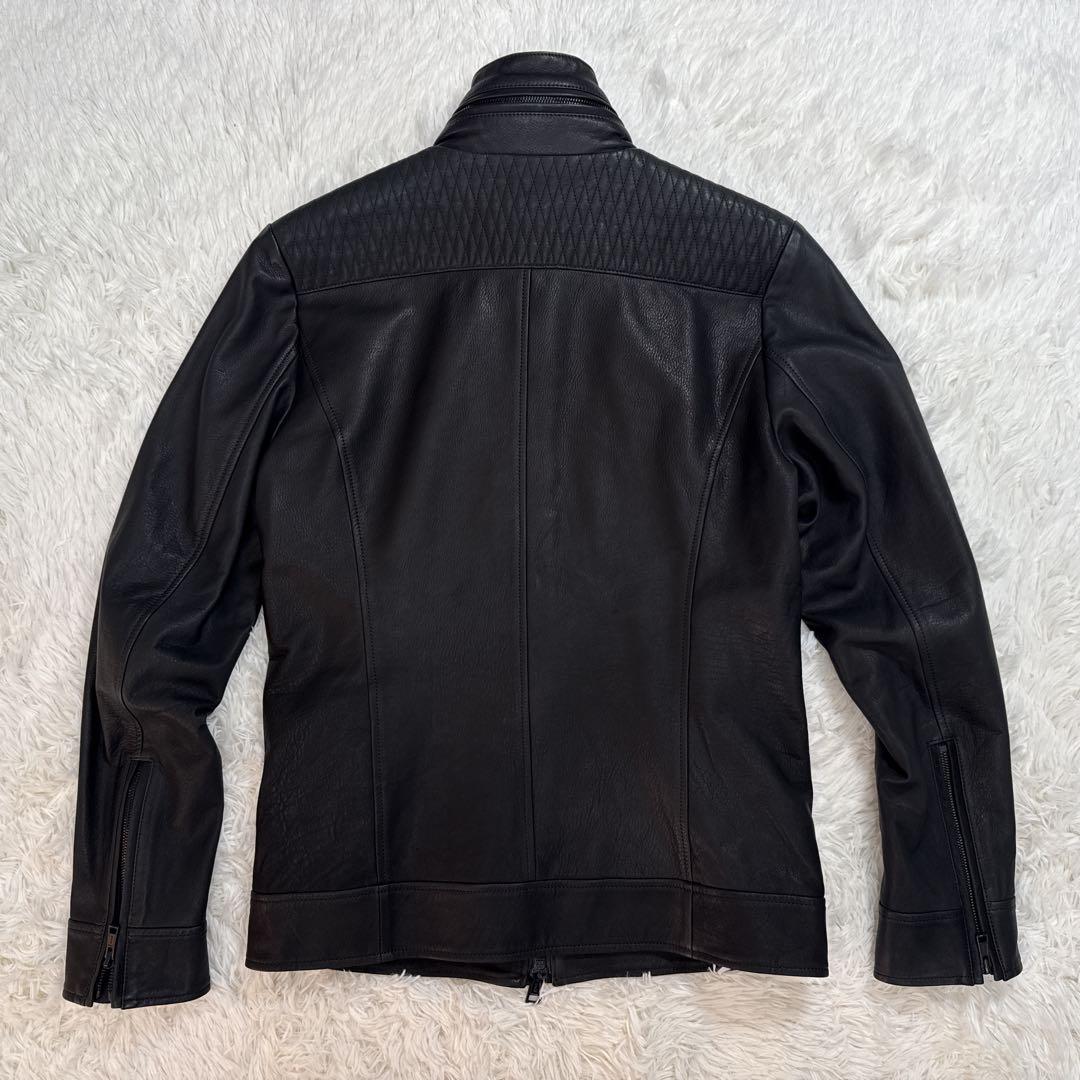 すずたろー 様 AKM シングル レザージャケット ダイヤキルト L WJK