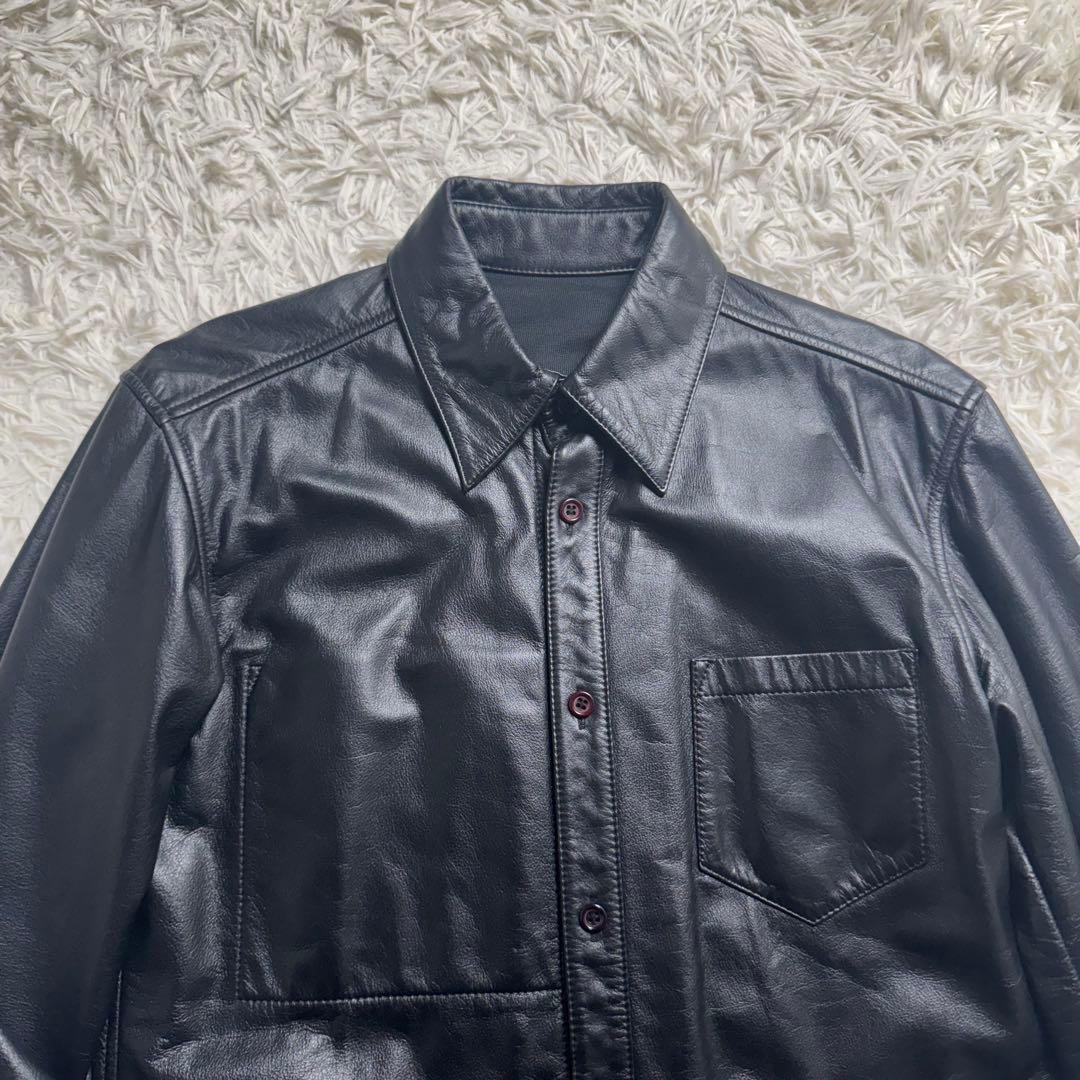 美品】ヨウジヤマモト A.A.R ダーバン 牛革 シャツ ジャケット 黒 M