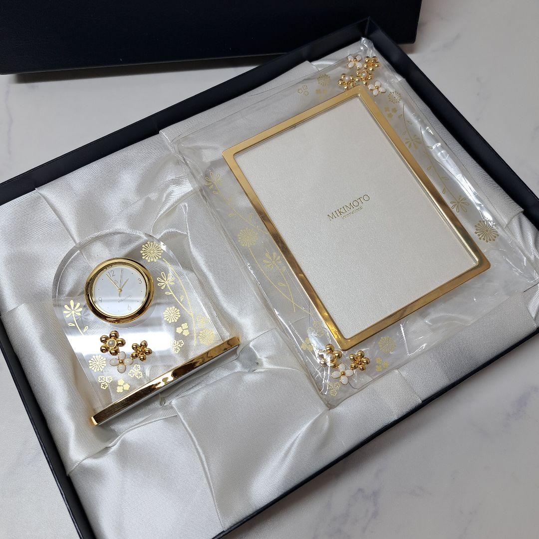 20260217 ミキモト 置時計 フォトフレーム 花 ゴールド 未使用 - メルカリ