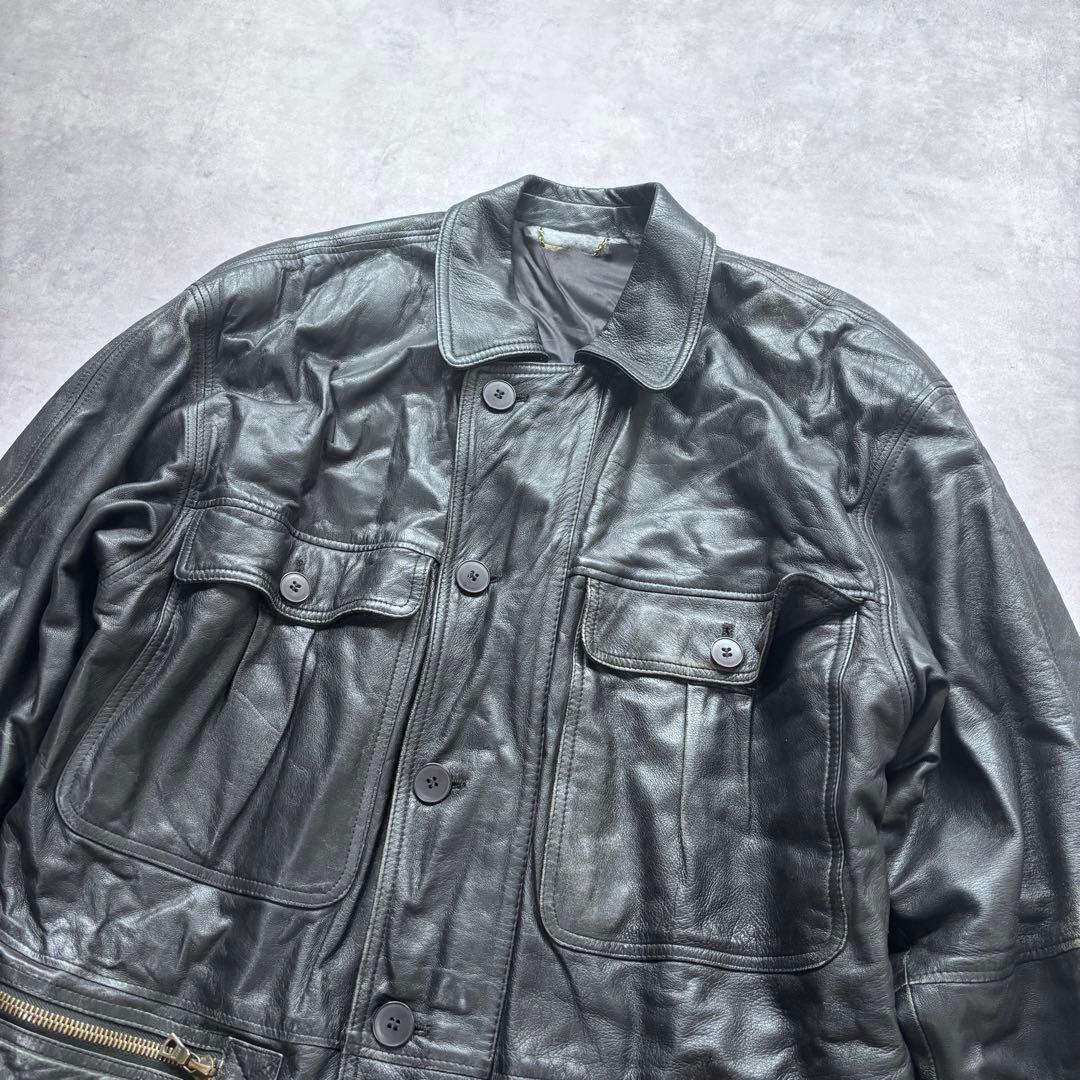 レザージャケット シープスキン イタリア製 ririジップ AA66 - メルカリ
