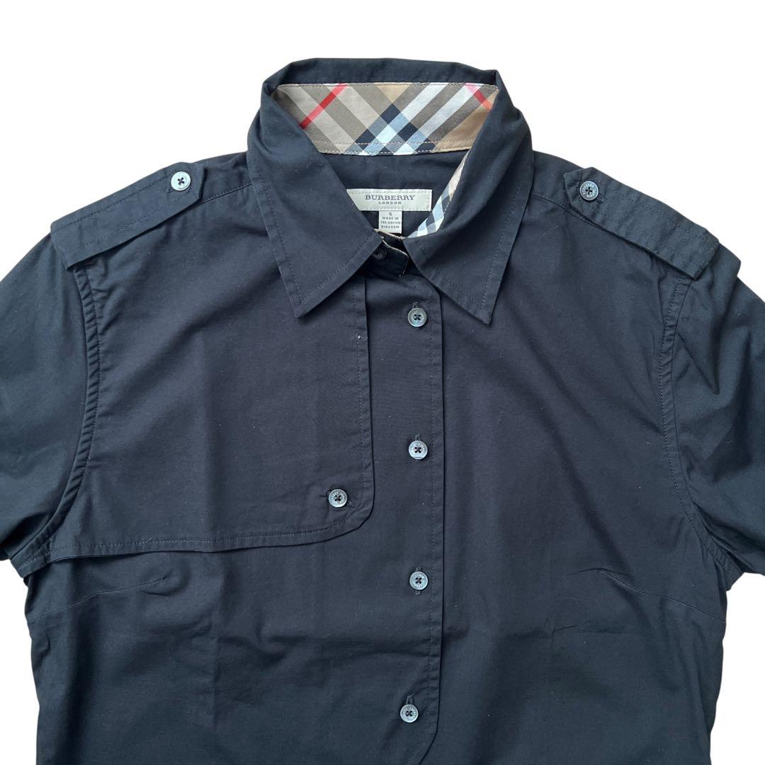 英国製 BURBERRY LONDON トレンチデザインシャツ ノバチェック S