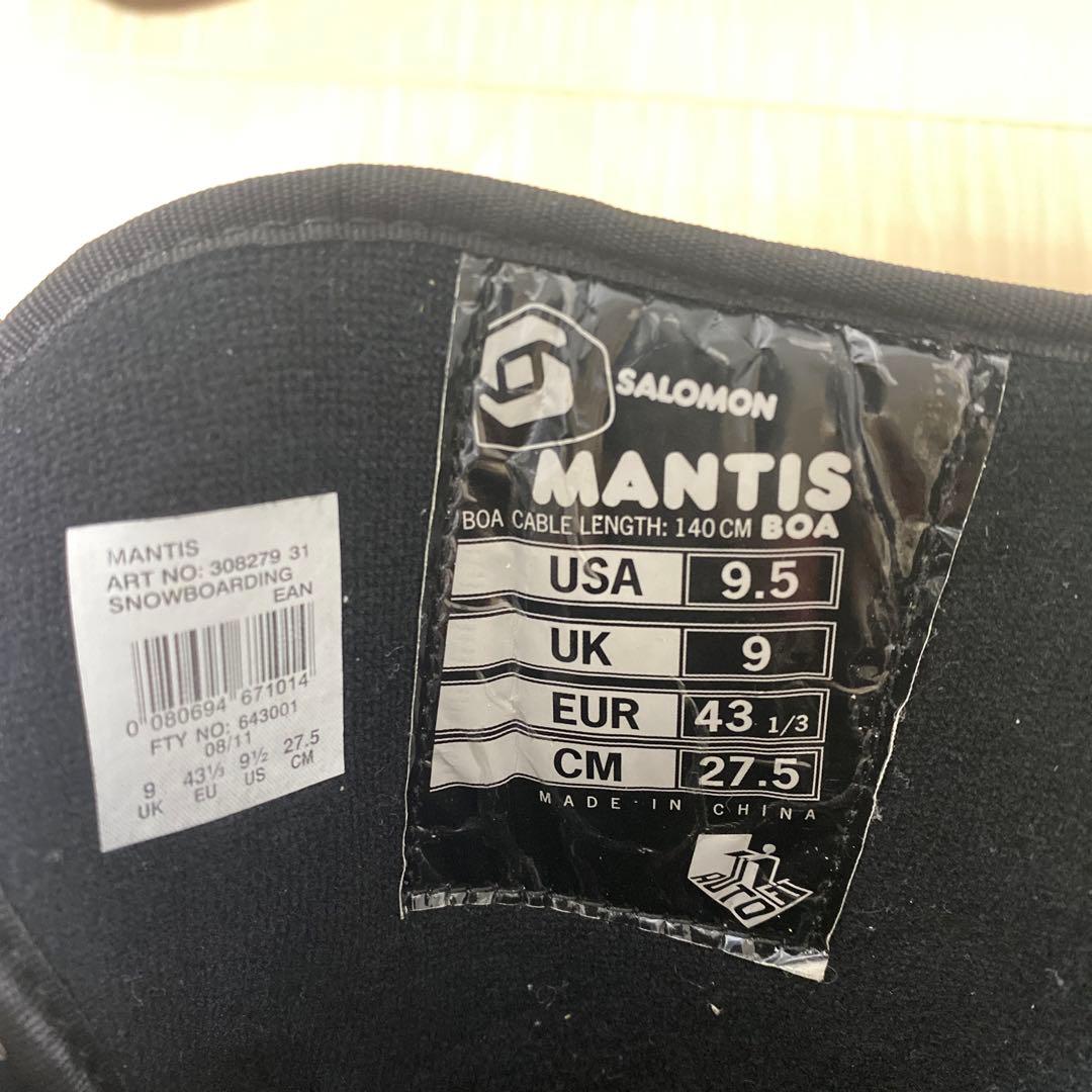 【即日発送】SALOMON スノボブーツ MANTIS BOA 27.5cm
