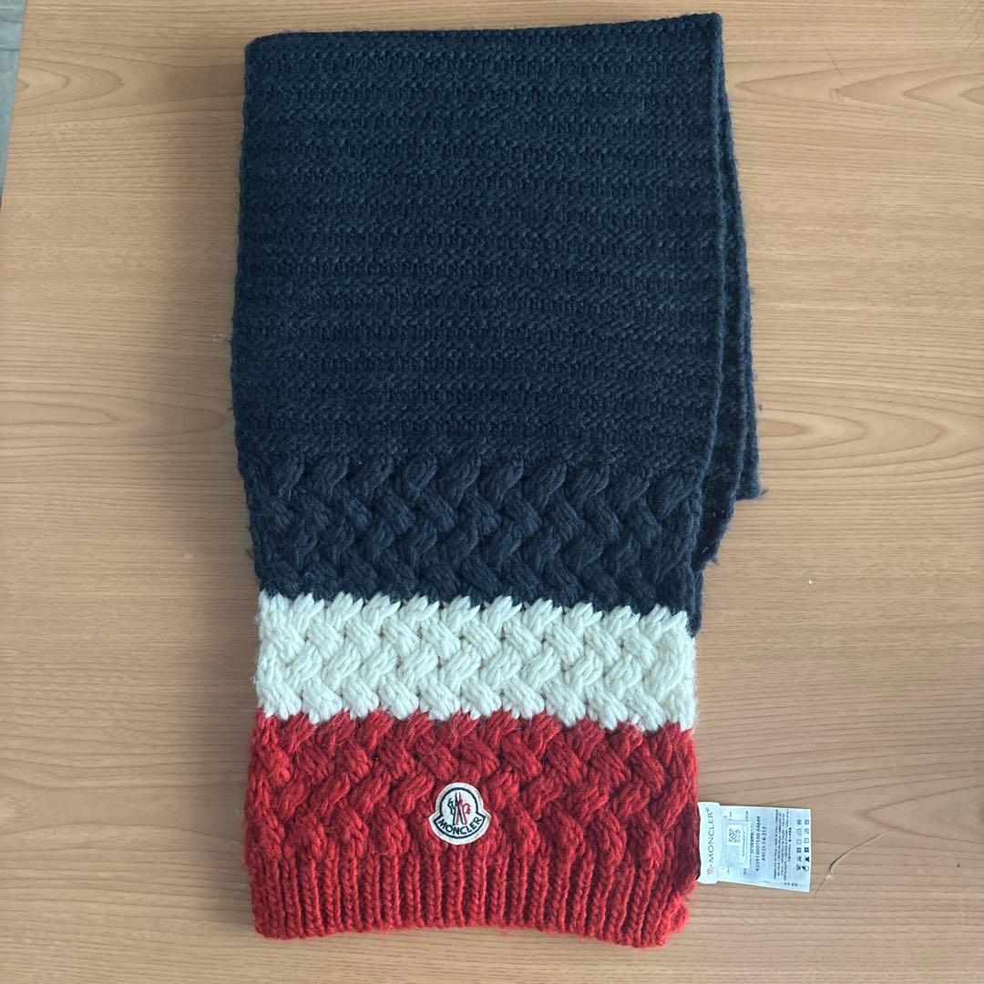 MONCLER モンクレール マフラー ストール ミニワッペン ネイビー