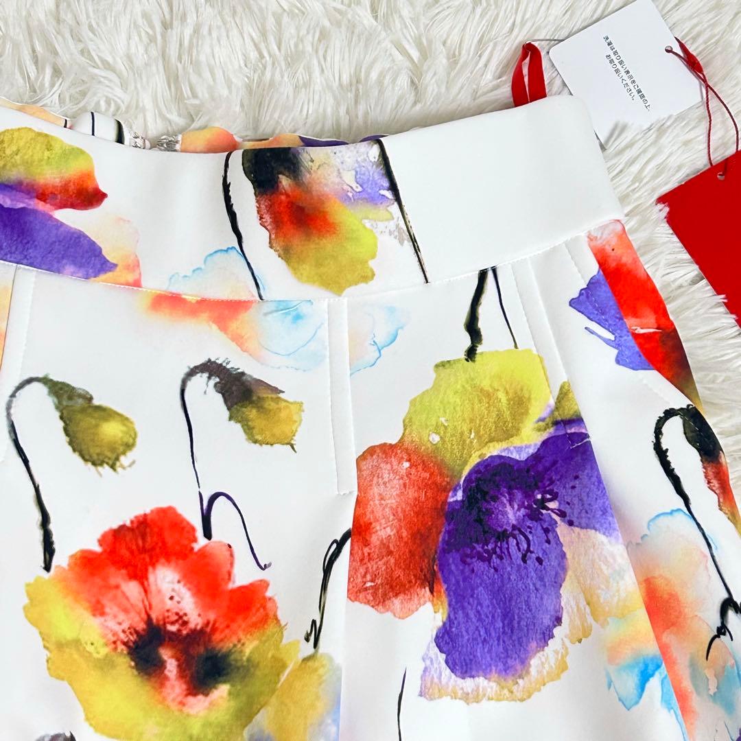 新品⭐️3.1万 ヴィヴィアンタム 水彩画 スカート 花柄 40 白 フレア