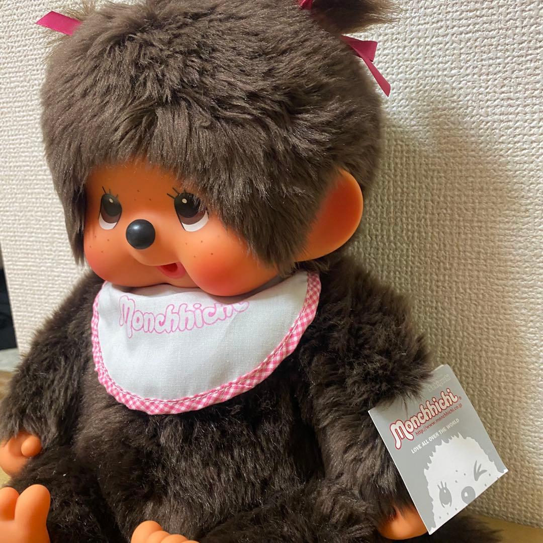 希少　新品タグ付き　やわらかモンチッチ ぬいぐるみ女の子 ツインテール Lサイズ