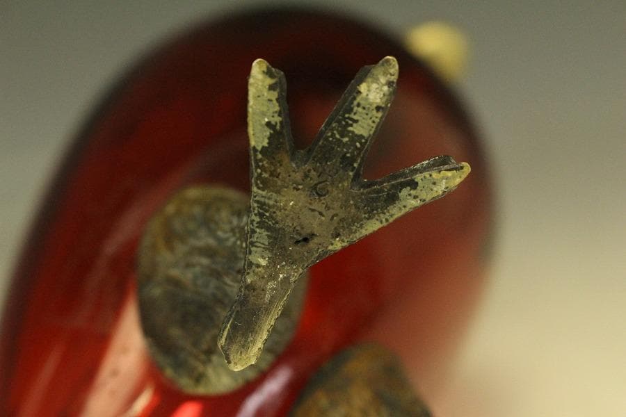 16世紀 フランス 赤ガラス 鷲 酒瓶高23.5cmアンティーク (RC975