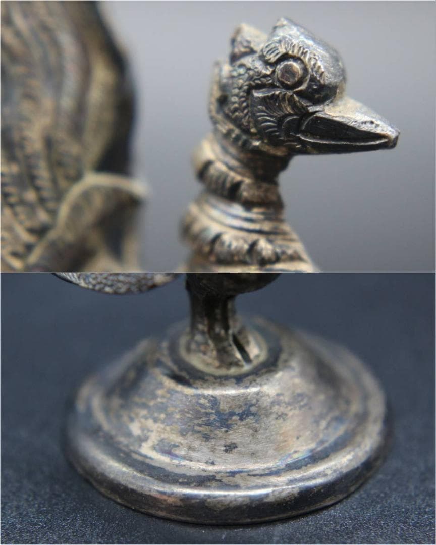 カードスタンド アンティーク 鳥 シルバー 7個セット カードクリップ