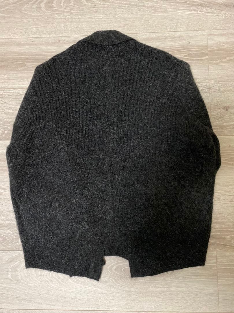 WYM LIDNM モヘア ニット シャツ カーディガン チャコール Sサイズ