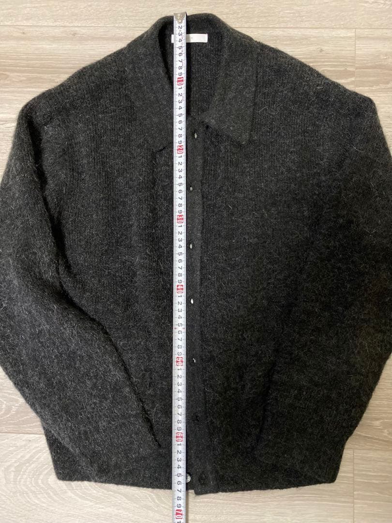 WYM LIDNM モヘア ニット シャツ カーディガン チャコール Sサイズ
